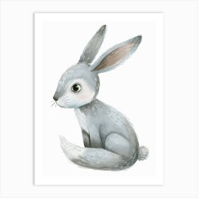 Silver Fox Rabbit Kids Illustration 4 Art Print