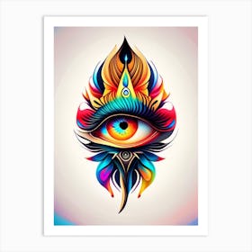Energy Flow, Symbol, Third Eye Tattoo 1 Art Print