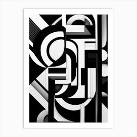 Unity Abstract Black And White 2 Art Print
