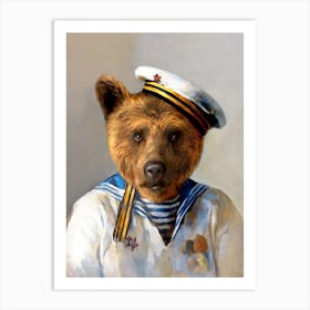 Balthazar The Sailor Bear Pet Portraits Art Print