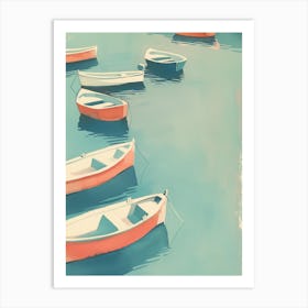 Boats Sitting Quietly In The Bay Art Print