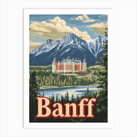 Aihrgdesign A Vintage Travel Poster Of Banff 2 Art Print