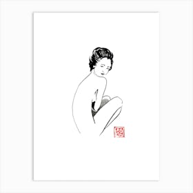 Geisha Nude Back Art Print