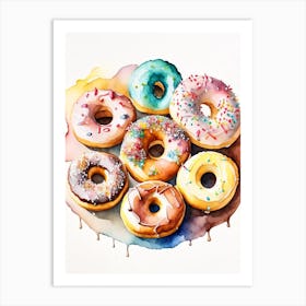 A Buffet Of Donuts Cute Neon 7 Art Print