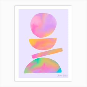 Rainbow Midcentury Composition Abstract Art Print