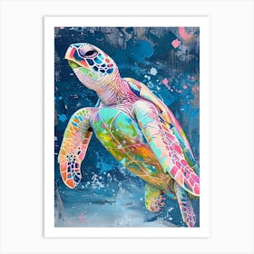 Sea Turtle Deep In The Ocean 2 Art Print