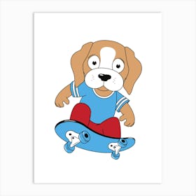 Prints, posters, nursery and kids rooms. Fun dog, music, sports, skateboard, add fun and decorate the place.26 Art Print