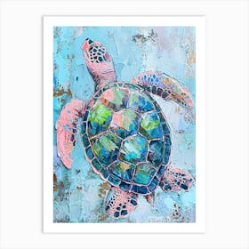 Impressionism Pastel Inspired Sea Turtle 1 Art Print