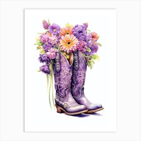 Cowgirl Boots Purple  Art Print