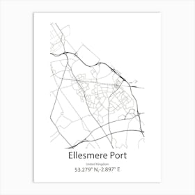 Ellesmere Port,United Kingdom Minimalist Map Art Print