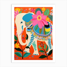 Maximalist Animal Painting Elephant 4 Art Print