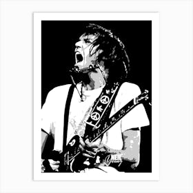 Neil Young Musician Legend in Grayscale 2 Art Print