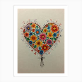 Heart Of Flowers 1 Art Print