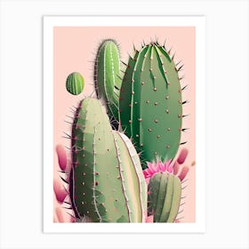 Prickly Pear Cactus Neutral Abstract 1 Art Print