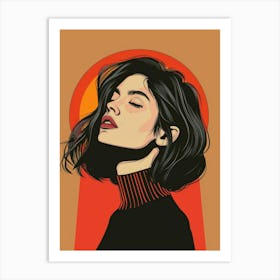 Girl With Black Hair 7 Art Print