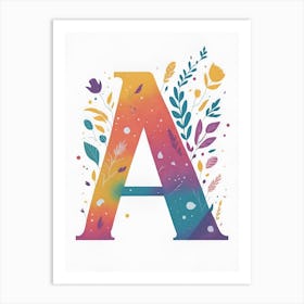 Colorful Letter A Illustration 9 Art Print