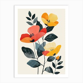 Botanical Tropical Leaves Groovy 12 Art Print