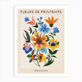 Spring Floral French Poster  Snapdragon 1 Art Print