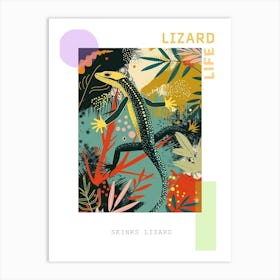 Skinks Lizard Abstract Modern Illustration 2 Poster Art Print