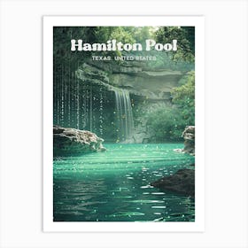 Hamilton Pool Texas Bucket List Travel Art Illustration Art Print