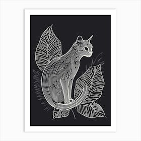 Balinese Cat Minimalist Illustration 3 Art Print