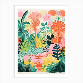 Nong Nooch Tropical Botanical Gardens Abstract Riso Style 1 Art Print