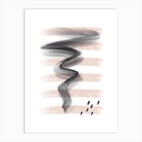 Dalia Chalk Pink Lines Black Storm Art Print