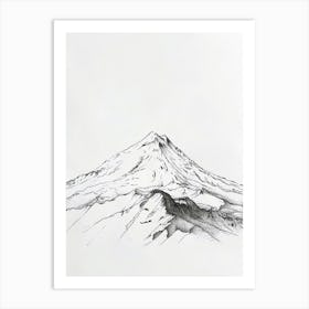 Cotopaxi Ecuador Line Drawing 3 Art Print