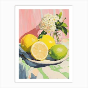 Lemons And Hydrangeas Art Print