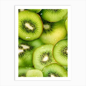 Fresh Kiwi Pattern – Juicy Fruit Wall Art For Modern Kitchen Or Cafe Decor Art Print