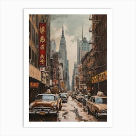 New York China Town Cityscape Art Print
