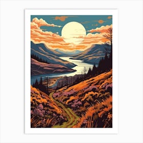 The West Highland Way Scotland 4 Vintage Travel Illustration Art Print