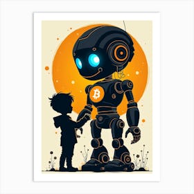 Child And A Robot Art Print