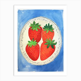 Strawberry Plate Art Print