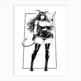 Gothic Succubus Schoolgirl (F) Art Print