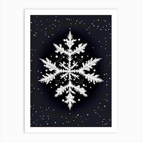 Stellar Dendrites, Snowflakes, Marker Art 4 Art Print