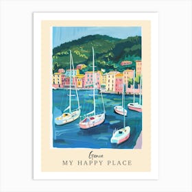 My Happy Place Genoa 1 Travel Poster Art Print