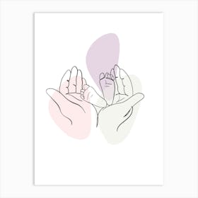 Baby'S Feet In Hands Mothers day 1 Art Print