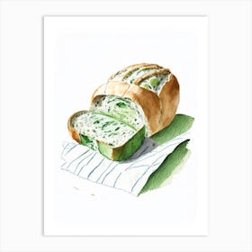 Spinach And Feta Bread Bakery Product Quentin Blake Illustration Art Print