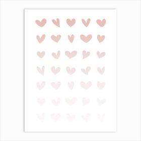 Pink Ombre Hearts Art Print