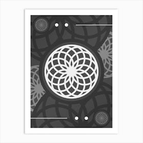 Abstract Geometric Glyph Array in White and Gray n.0093 Art Print