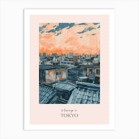 Mornings In Tokyo Rooftops Morning Skyline 3 Art Print