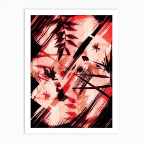 Abstract black and red natural chaos Art Print