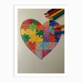 Heart Puzzle 3 Art Print