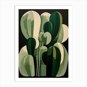 Modern Abstract Cactus Painting Echinocereus Cactus 4 Art Print