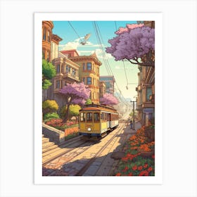 Springtime San Francisco Studio Ghibli Style 4 Art Print