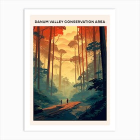 Danum Valley Conservation Area Midcentury Travel Poster Art Print