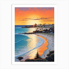 Sunkissed Painting Of Cottesloe Beach Australia 2 Art Print