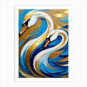 Two Swans Art Print