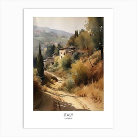 Umbria, Italy 2 Watercolor Travel Poster Art Print